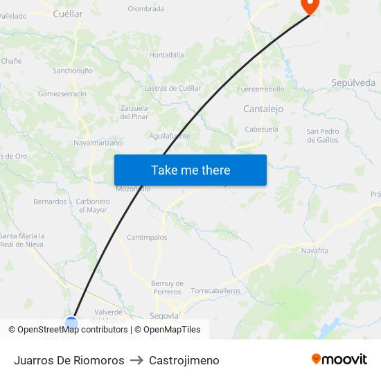 Juarros De Riomoros to Castrojimeno map