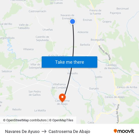 Navares De Ayuso to Castroserna De Abajo map