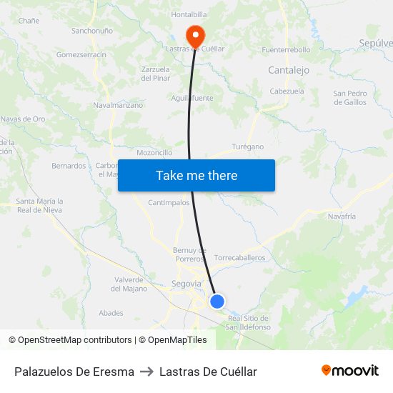 Palazuelos De Eresma to Lastras De Cuéllar map