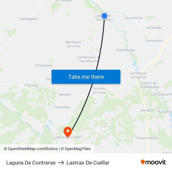 Laguna De Contreras to Lastras De Cuéllar map