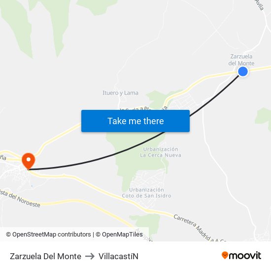 Zarzuela Del Monte to Villacastí­N map