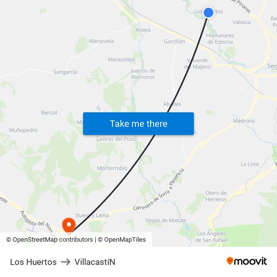 Los Huertos to Villacastí­N map