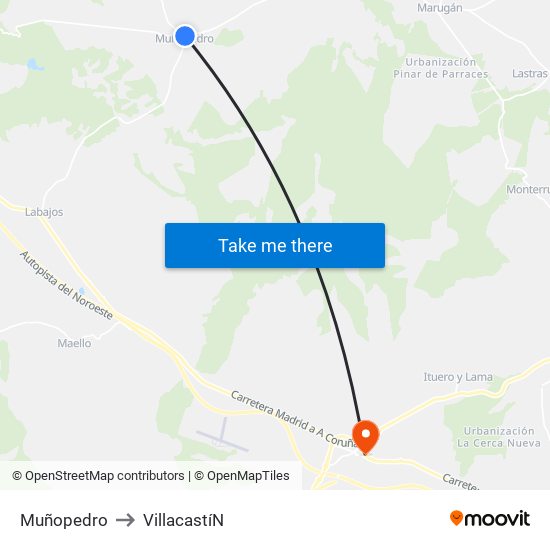 Muñopedro to Villacastí­N map