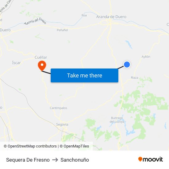 Sequera De Fresno to Sanchonuño map