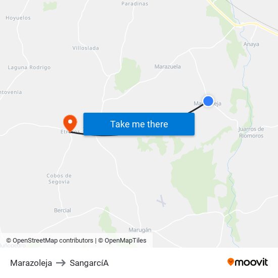 Marazoleja to Sangarcí­A map