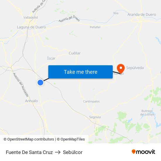 Fuente De Santa Cruz to Sebúlcor map