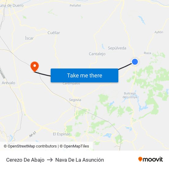 Cerezo De Abajo to Nava De La Asunción map
