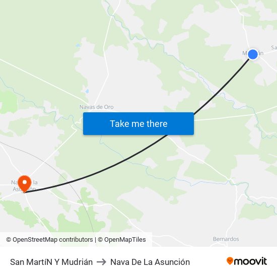 San Martí­N Y Mudrián to Nava De La Asunción map