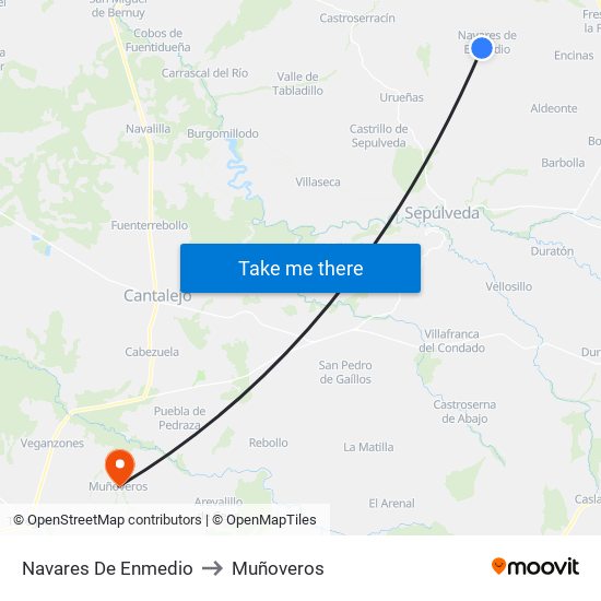 Navares De Enmedio to Muñoveros map