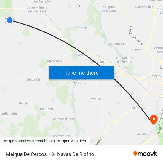 Melque De Cercos to Navas De Riofrío map