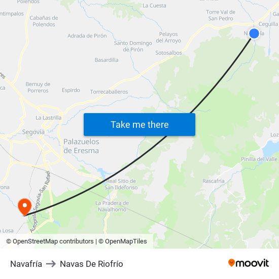 Navafría to Navas De Riofrío map