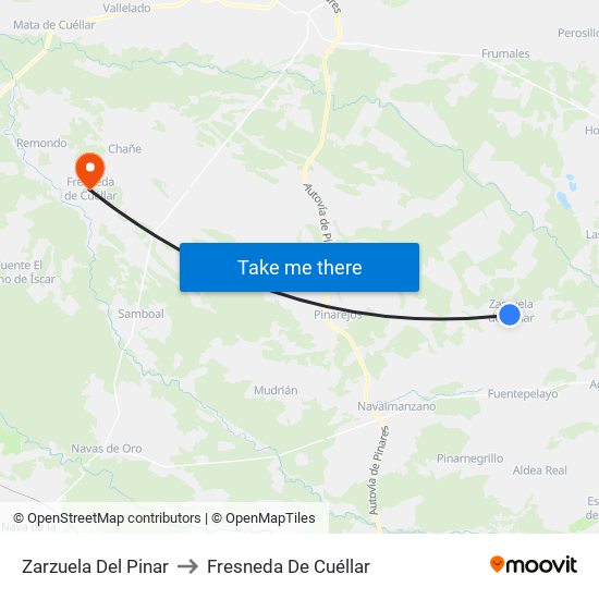 Zarzuela Del Pinar to Fresneda De Cuéllar map