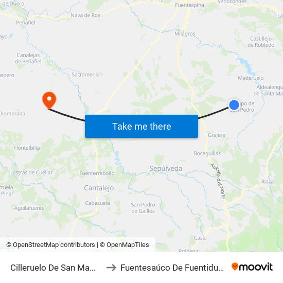 Cilleruelo De San Mamés to Fuentesaúco De Fuentidueña map
