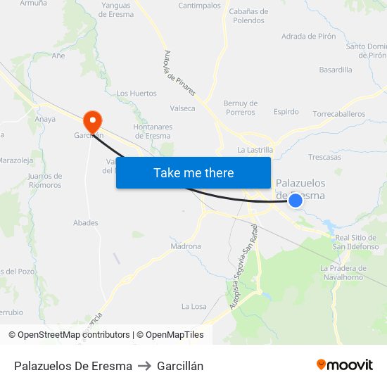 Palazuelos De Eresma to Garcillán map