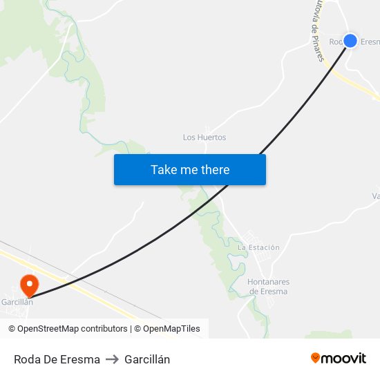 Roda De Eresma to Garcillán map