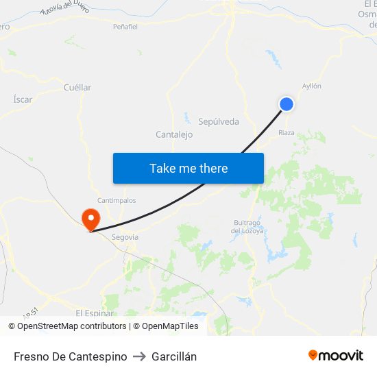 Fresno De Cantespino to Garcillán map