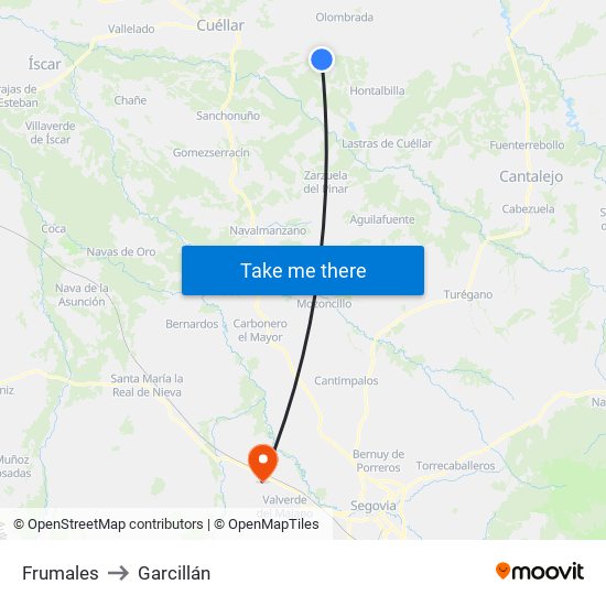 Frumales to Garcillán map