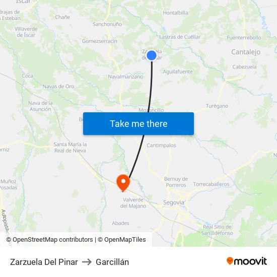 Zarzuela Del Pinar to Garcillán map