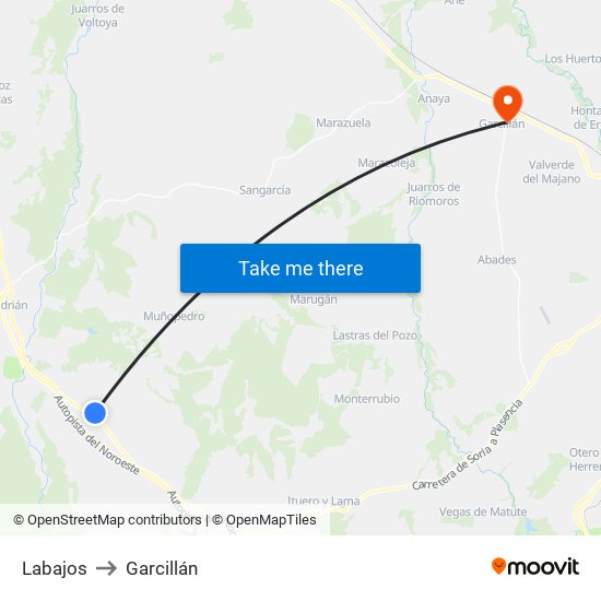 Labajos to Garcillán map