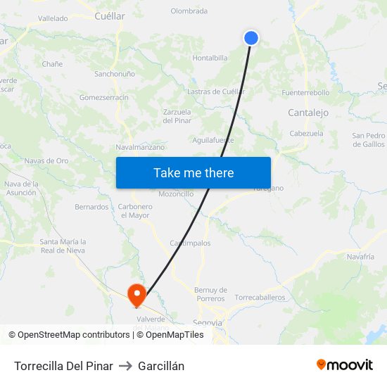 Torrecilla Del Pinar to Garcillán map