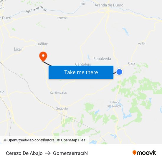 Cerezo De Abajo to Gomezserrací­N map