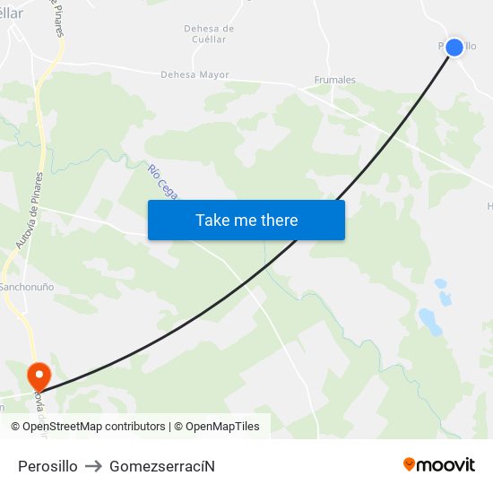 Perosillo to Gomezserrací­N map