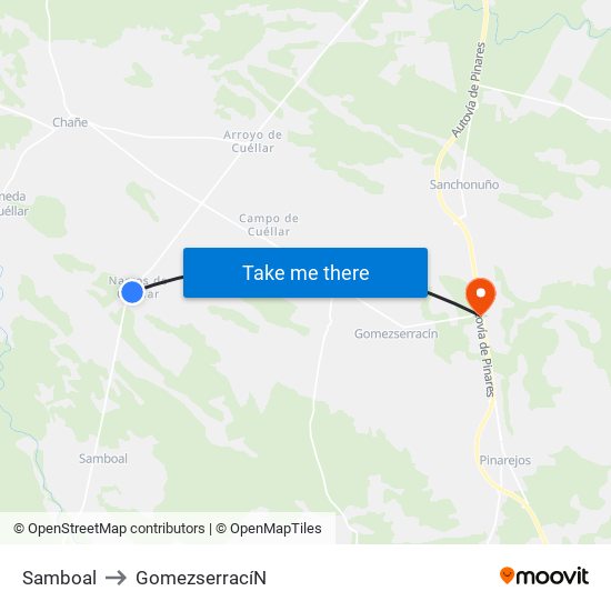 Samboal to Gomezserrací­N map