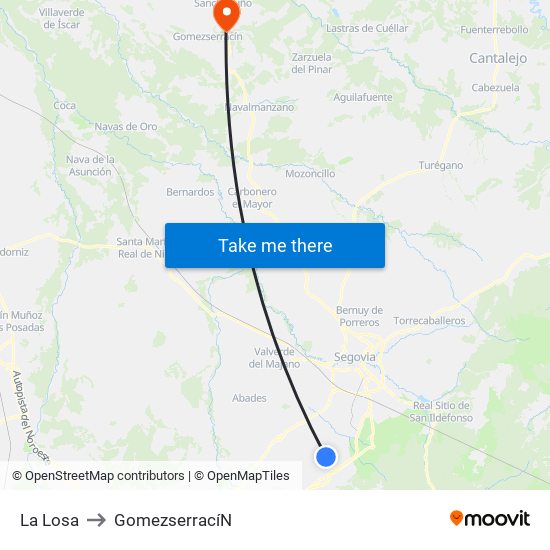 La Losa to Gomezserrací­N map