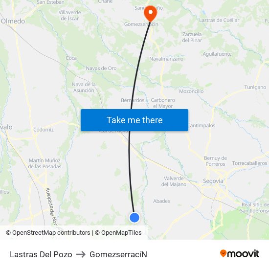 Lastras Del Pozo to Gomezserrací­N map