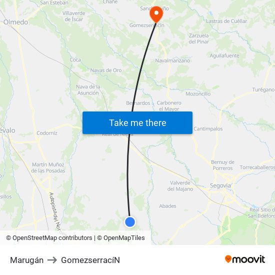 Marugán to Gomezserrací­N map