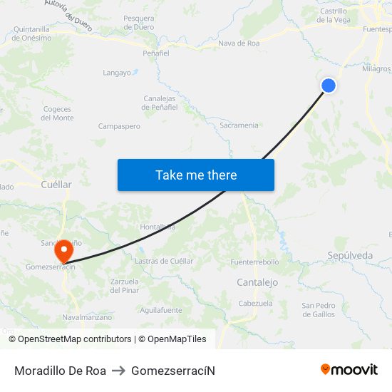 Moradillo De Roa to Gomezserrací­N map