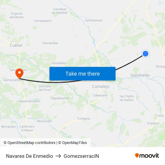 Navares De Enmedio to Gomezserrací­N map