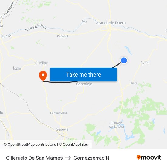 Cilleruelo De San Mamés to Gomezserrací­N map
