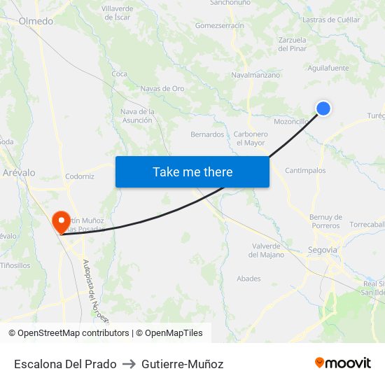 Escalona Del Prado to Gutierre-Muñoz map