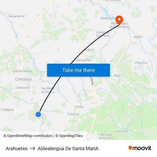 Arahuetes to Aldealengua De Santa Marí­A map