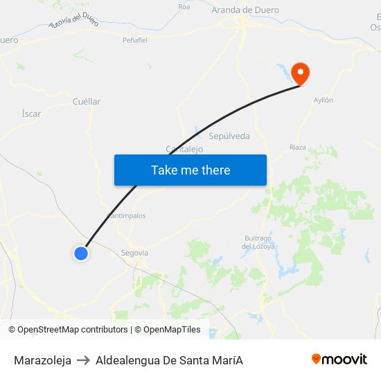 Marazoleja to Aldealengua De Santa Marí­A map