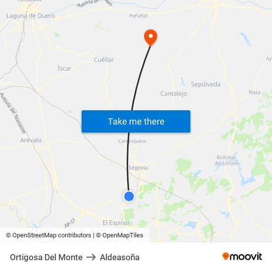 Ortigosa Del Monte to Aldeasoña map