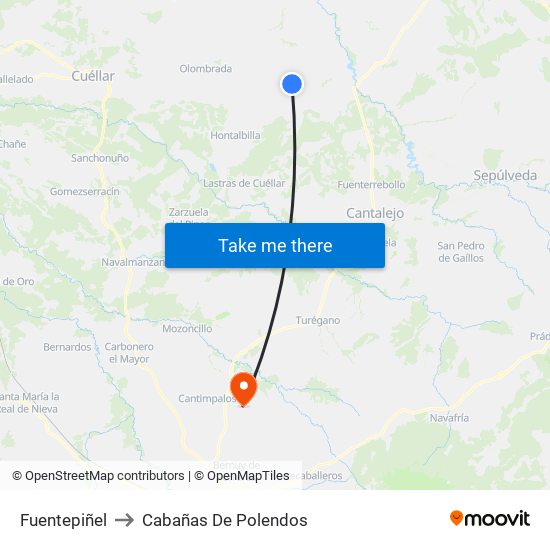 Fuentepiñel to Cabañas De Polendos map