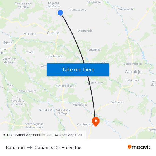 Bahabón to Cabañas De Polendos map