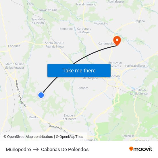 Muñopedro to Cabañas De Polendos map