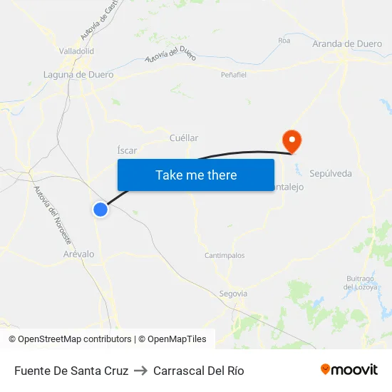Fuente De Santa Cruz to Carrascal Del Río map