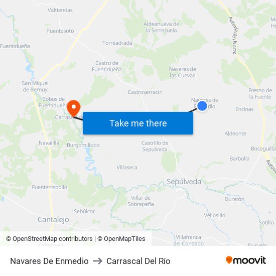 Navares De Enmedio to Carrascal Del Río map