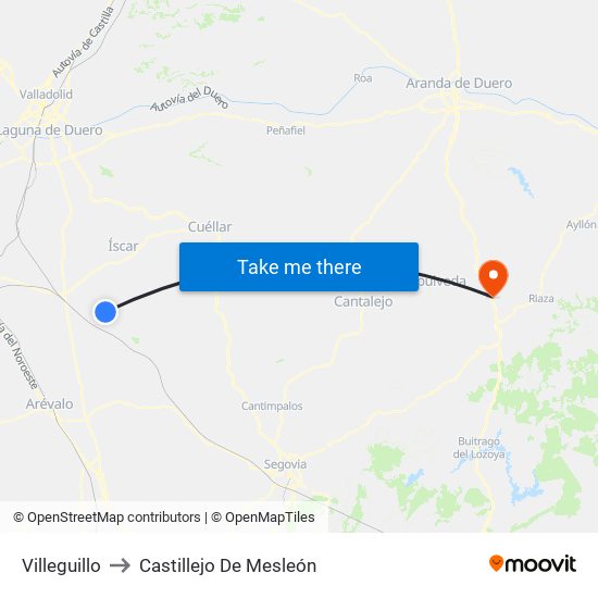Villeguillo to Castillejo De Mesleón map