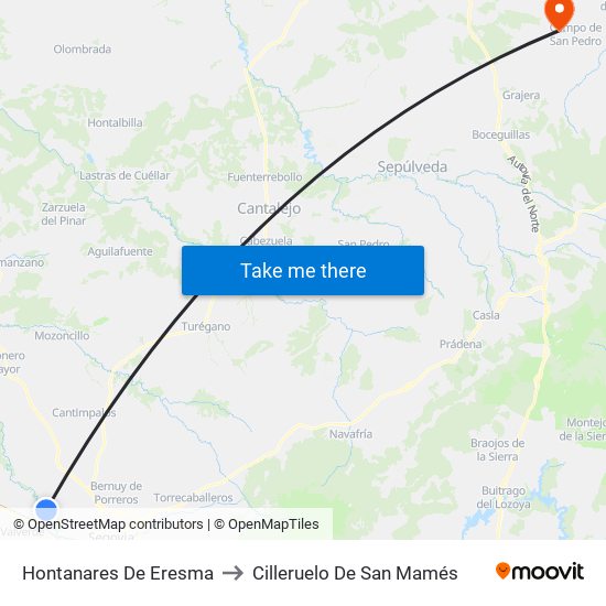 Hontanares De Eresma to Cilleruelo De San Mamés map