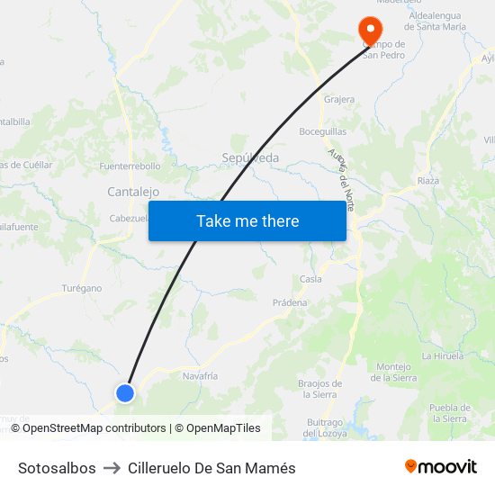 Sotosalbos to Cilleruelo De San Mamés map