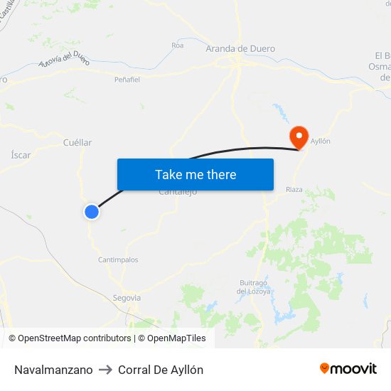 Navalmanzano to Corral De Ayllón map