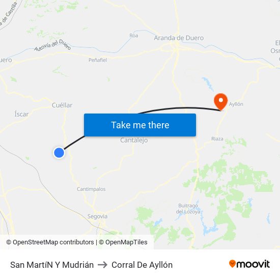 San Martí­N Y Mudrián to Corral De Ayllón map