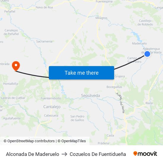 Alconada De Maderuelo to Cozuelos De Fuentidueña map