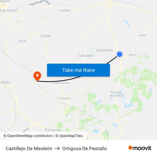 Castillejo De Mesleón to Ortigosa De Pestaño map