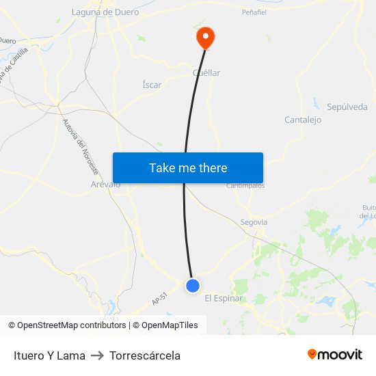 Ituero Y Lama to Torrescárcela map